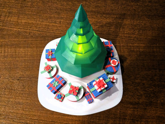 christmas tree base presents a1-mini by chippwalters household festivities xmas ornament scene 3d print model - Mito3D