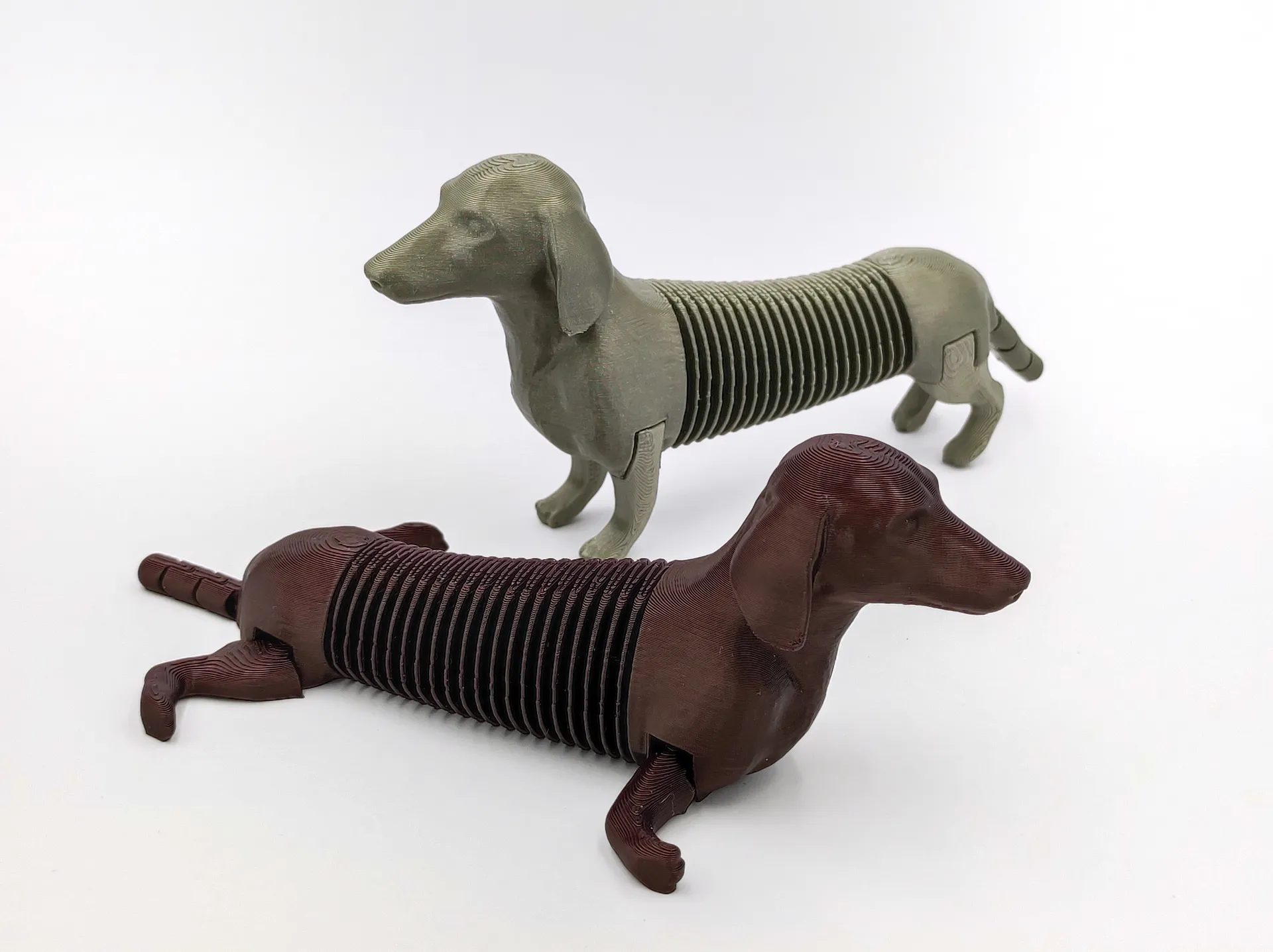 flexi dachshund cão articulado corpo impressão in colocar remixado ams by maker1o1 brinquedos jogos personagens animal gecko brinquedo cachorro acessórios gato flexível fofa multicolorido 3D print model - Mito3D