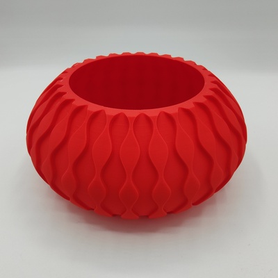 vermelho ondas plantador panela by sparks3d casa jardim vaso planta plantio 3d print model - Mito3D