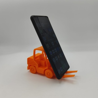 forklift phone stand by sparks3d tools gadgets phonestand phoneholder 3d print model - Mito3D