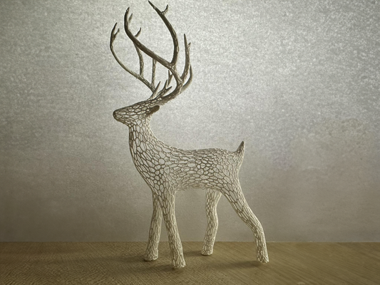 voronoi holiday christmas deer remixed by t stk toys & games characters decoration 3d decor design diy sculpture gift model winter printing festive nature seasonal winderland 3d print model - Mito3D