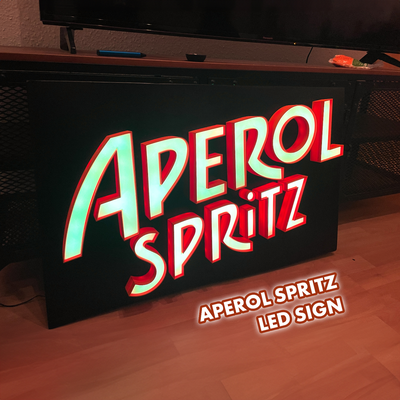 aperol rociar led firmar by tristemente arte señales logos ledsign tablero beber accesorio caja ligera bricolaje diy creadorworldmagic delicia 3d print model - Mito3D