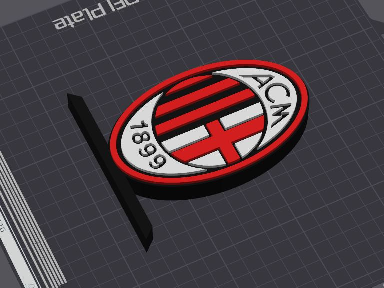 ac milano logo tavolo in piedi by 5kyrunn3r arte segni loghi milano serie italia calcio bundesliga campioni lega i rossoneri diavolo associazione calcio ams pronto 3D print model - Mito3D