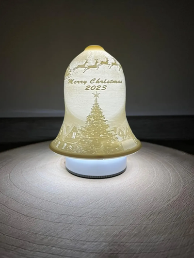lithophane noël cloche led bougie by diaprint 3d ménage décor alpage décoration 2023 2024 3d print model - Mito3D