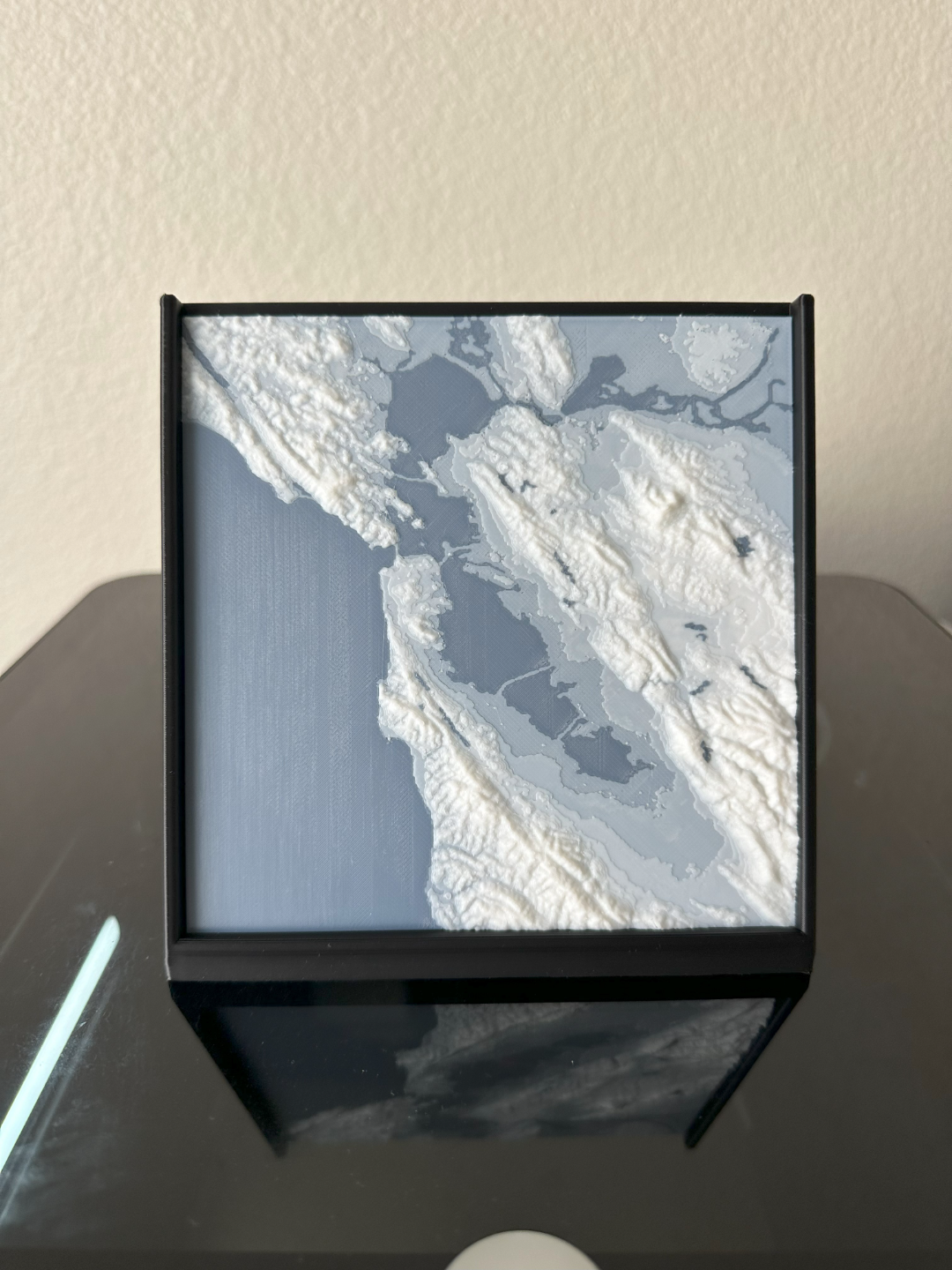 topographical map - bay area by vertex art models topography topo contour terrain mountains earth land geography san francisco oakland jose california wall desk decoration mulit color multi print printing 3D print model - Mito3D