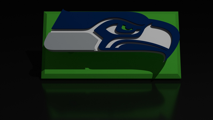 nfl seattle seahawks floating logo sign by hangardesigns art signs & logos football washington sports multi color 3d print model - Mito3D