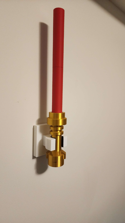 lego palpatine lightsaber 1 10 scale wall mount remixed by fabricatingdragons toys & games star wars sith 3d print model - Mito3D