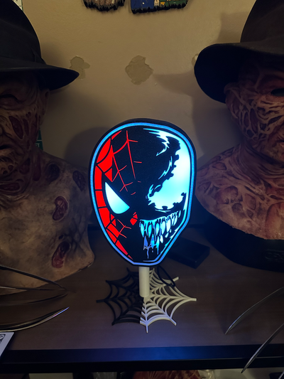venom spider-man lightbox by a13thnightmare household decor light nightlight spiderman multi color led 3d print model - Mito3D
