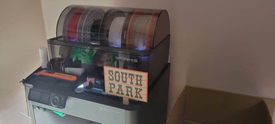 south park - p1s sign by jarvisdesign 3d printer accessories signage accesories p1p bambu decor tv television animation animated display cool simple multi color ams fan fans original town 3d print model - Mito3D