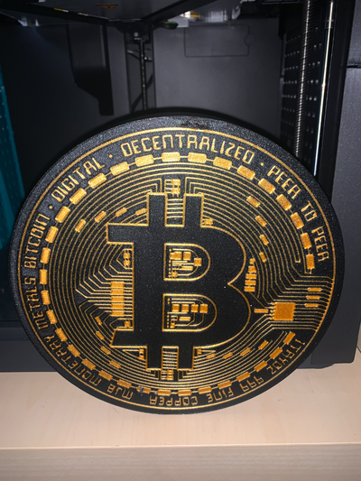 bitcoin logo led by gare sb art panneaux logos 3d print model - Mito3D