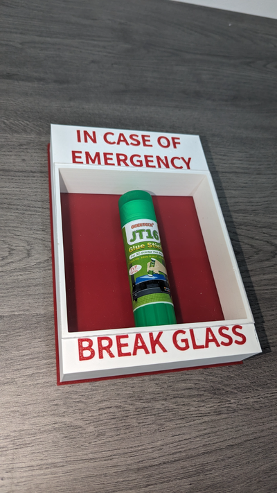 emergency break glass shadow box by xander designs art signs & logos 3d print model - Mito3D
