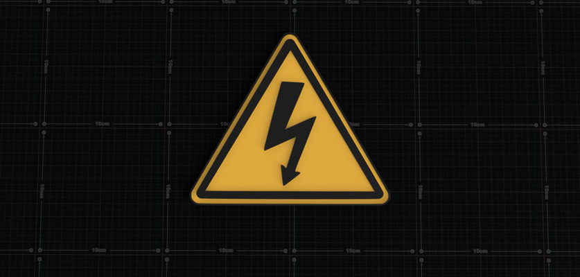 electrical shock electrocution label safety sign iso w012 by ntalekt art signs & logos thingiverse 3d print model - Mito3D