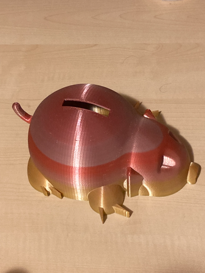 toupeira porquinho banco cofrinho by carbono ivan brinquedos jogos único dinheiro 3d print model - Mito3D