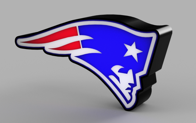 england patriots led lamp by beetee 3d art signs & logos newengland boston football nfl sports logo ledlamp light box lightbox 3d print model - Mito3D