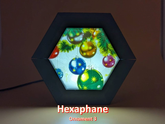 noël ornement pack hexaphane afficher système by madmax3d ménage décor lithophane couleur led bougie chauffe plat 3d print model - Mito3D