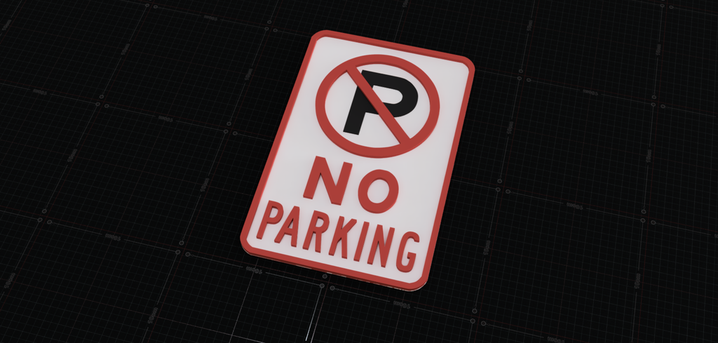 no parking sign - international symbol by ntalekt art signs & logos safety thingiverse noparking 3D print model - Mito3D