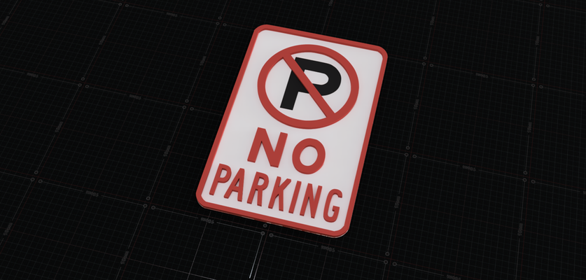 no parking signe international symbole by ntalekt art panneaux logos sécurité chose universelle stationnement interdit 3d print model - Mito3D
