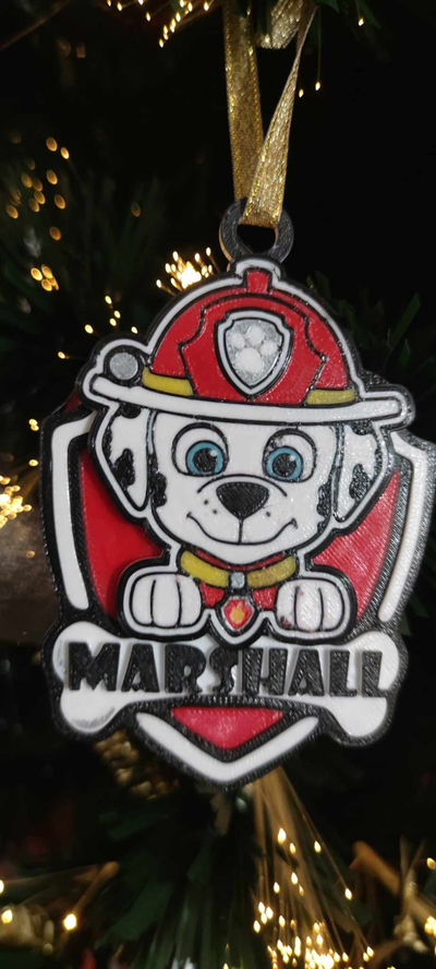 marshall pawpatrol by gary wow arte 2d zampa pattuglia natale 3d print model - Mito3D