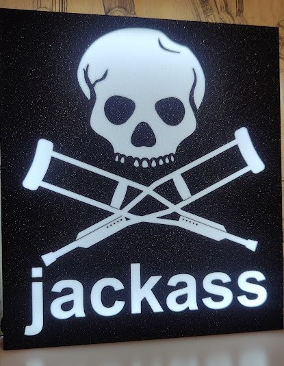 jackass lightbox by kf designs household decor movie light box logo 3D print model - Mito3D