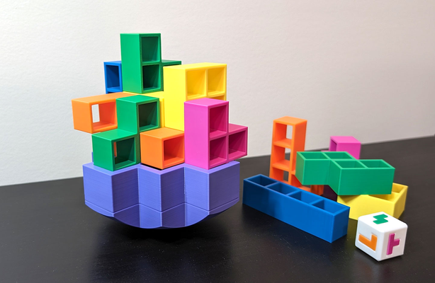 tetris torre 360 equilibrio gioco remixato by proto ragazzo giocattoli giochi tavola bloccare 3d print model - Mito3D