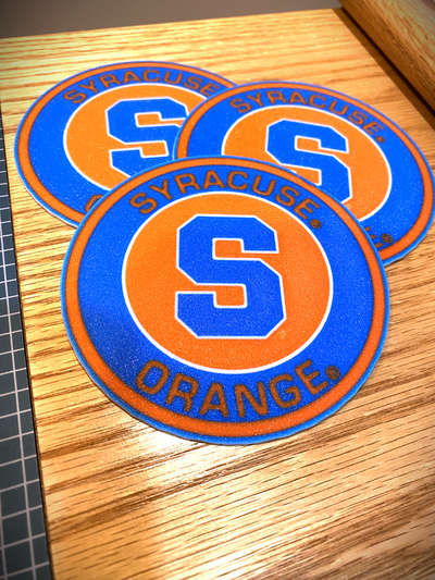 syracuse university coaster set of 4 by cybr3d hobby & diy sport outdoors univerity college football beer soda drink beverage basketball 3d print model - Mito3D