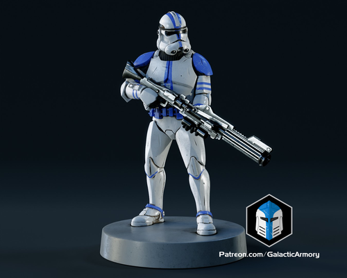 clone trooper figurine - assault by galactic armory toys & games characters statue star wars phase 2 miniature legion battlefront tabletop 3d print model - Mito3D