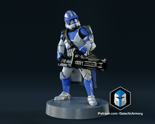 clone trooper figurine - heavy by galactic armory miniatures statue star wars tabletop miniature 3d print model - Mito3D