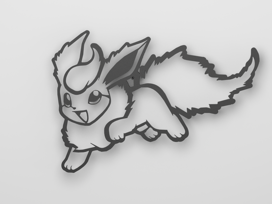 flareon wall deco outline by snk3dd household decor pokemon decoration eevee eeveelution 3d print model - Mito3D