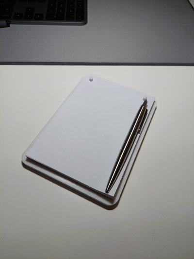 notepad a6 desk by ivo rodrigues design tools organizers organizer gadgets bambulab bambu organization office supplies stationery productivity minimalist 3d print model - Mito3D