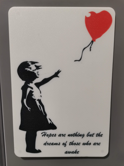 banksy kind rot ballon by abonnieren ding haushalt dekor bansky kunst wandbilder sprühen inverse 3d print model - Mito3D