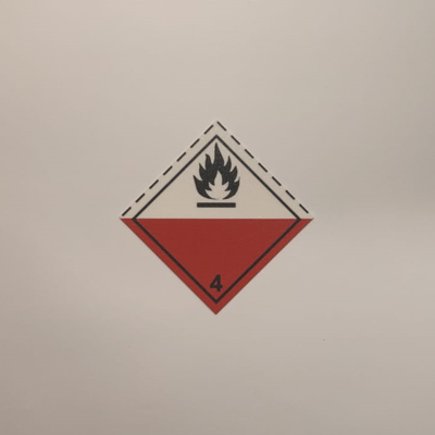 ghs substances responsable to spontané combustion danger pictogrammes by recule art panneaux logos signe dangereux pictogramme coaster 3d print model - Mito3D