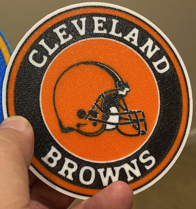 cleveland browns coaster set of 4 by cybr3d hobby & diy sport outdoors football pro beer drink beverage 3d print model - Mito3D