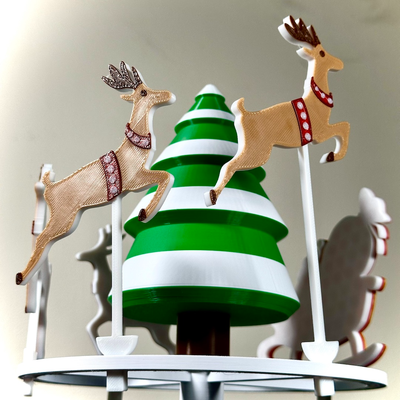 santa's reindeer by dwdesigns household festivities flying christmas santa claus decoration 3d print model - Mito3D