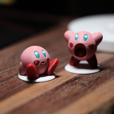 kirby duo freude nintendo zahlen sitzung stehen by sakul kunst skulpturen figur spiel videospiel mario 3d print model - Mito3D