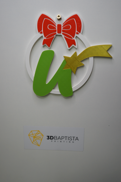 christmas ball letter u by 3d baptista printing household decor 3d print model - Mito3D