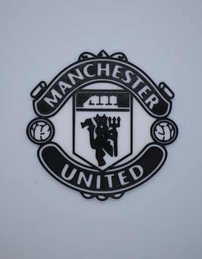 manchester united logo by tarik77 art signs & logos fc football fussball soccer manutd man utd 3d print model - Mito3D