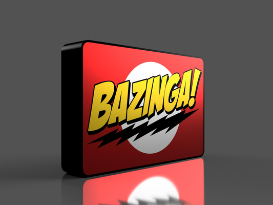 bazinga boite lumière by scaphandre autonome loisir diy électronique gros coup théorie tv led ledbox boîte lampe amusement 3d print model - Mito3D