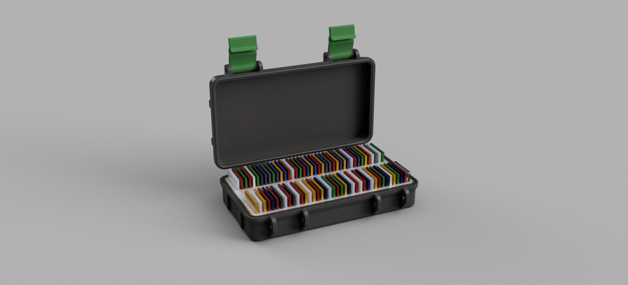 filament farbfelder robust box by daniel3d 3d drucker prüfung modelle stichprobe halter unterstützung farbe deckel fall mantel 3d print model - Mito3D