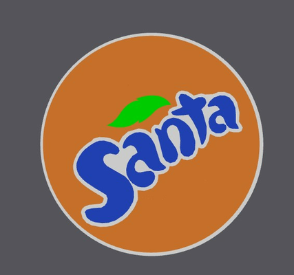 fanta coaster changed to santa by ocuworm art models christmas 3d print model - Mito3D