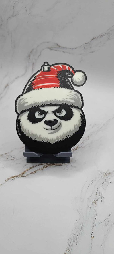kung fu panda po ping festivo edição by zipzapprint arte 2d kungfupanda noel feriado enfeite natal 3d print model - Mito3D