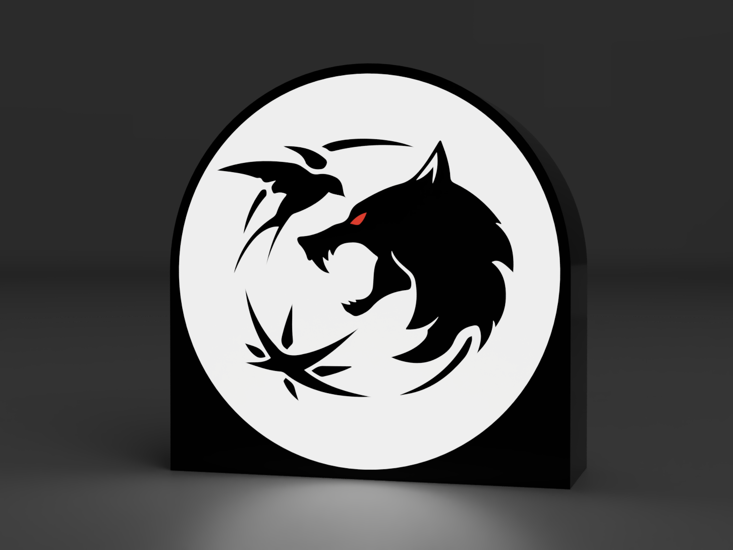 witcher icon led lightbox by lozagon1234 art signs & logos thewitcher series netflix ps4 ps5 gaming light 3D print model - Mito3D