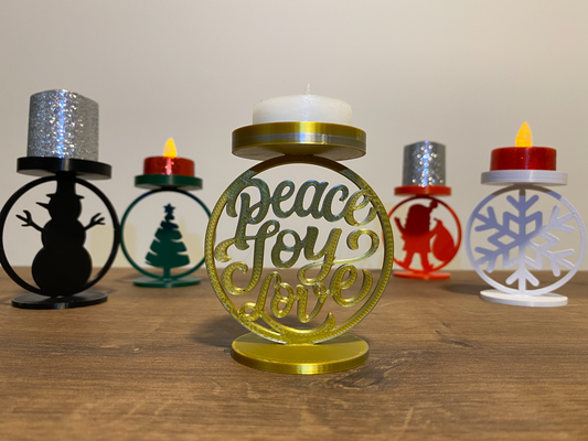 natale candela titolari by mef disegni domestico festività decorazioni santa pupazzo neve pace amore gioia 3d print model - Mito3D