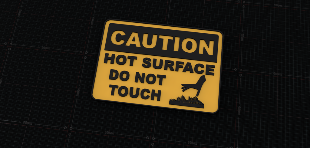 caution hot surface do touch sign by ntalekt art signs & logos warning thingiverse warningsign cautionsign 3D print model - Mito3D