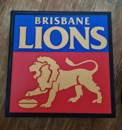 brisbane leone lightbox by panini appiccicosi arte segni loghi leoni brisbanelion 3d print model - Mito3D