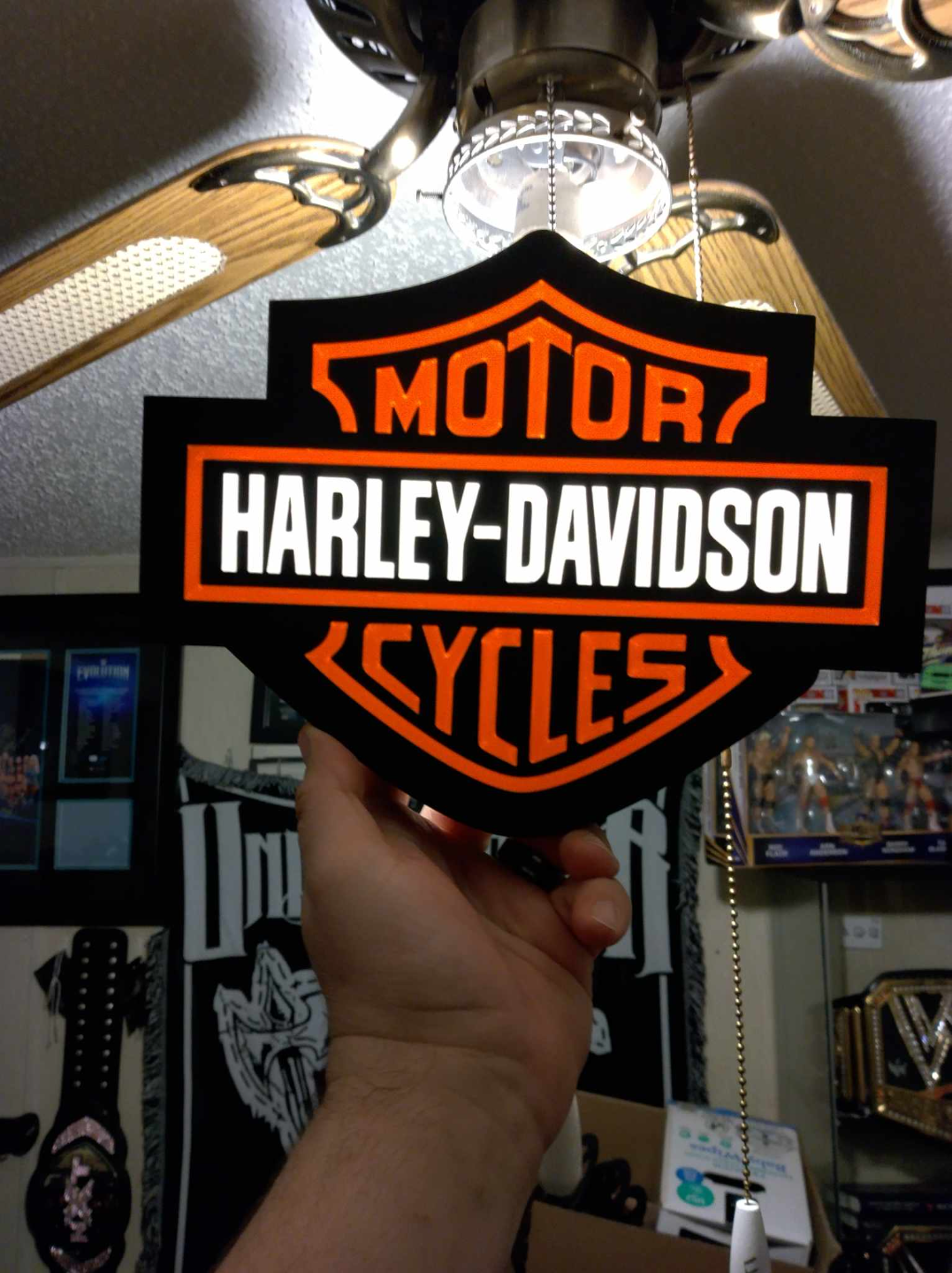 harley davidson led licht box by balorfan85 kunst zeichen logos 3D print model - Mito3D