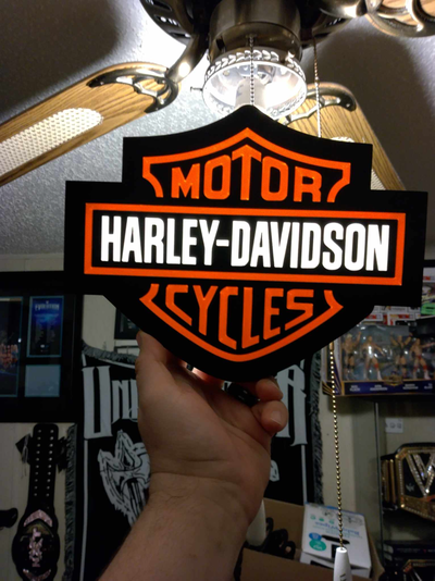 harley davidson guidato luce scatola by balorfan85 arte segni loghi 3d print model - Mito3D