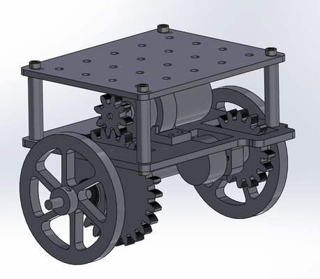 two wheeled car by amx100 hobby & diy vehicles cart motor 3d print model - Mito3D