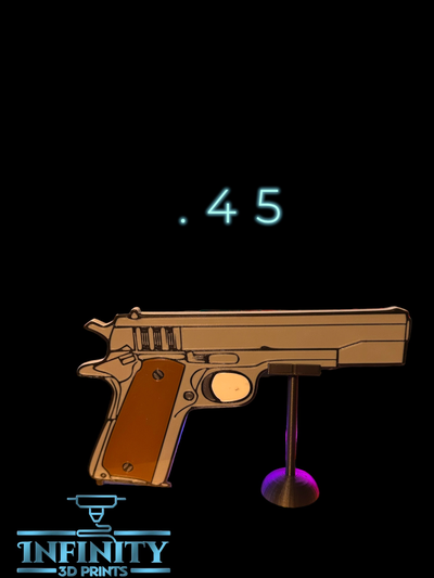 pistolet forme panneaux titulaire soutien by infini 3d impressions art 2d réplique soutenir armes feu poulain 45 ak 47 16 fusil pompe revolver 9mm glock ar 15 3d print model - Mito3D