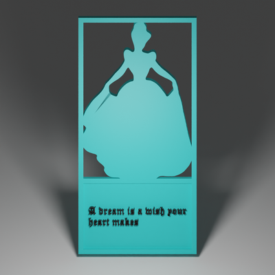 bookmark - cinderela by fallenangel art signs & logos disney 2d quote 3d print model - Mito3D