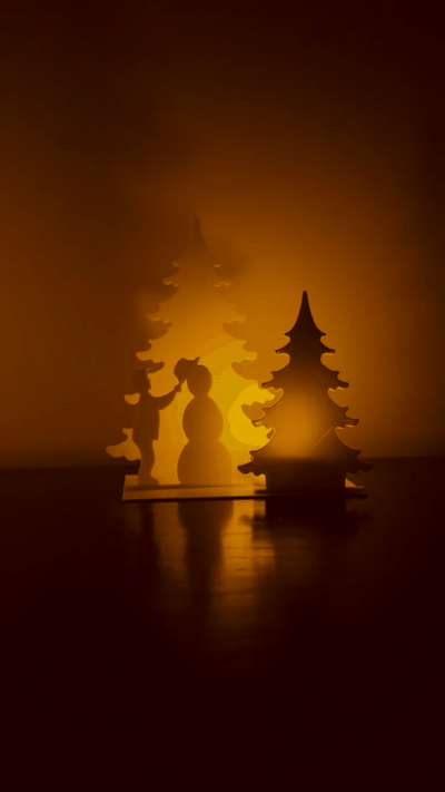 decoração natal boneco neve by cj 3dprint arte 2d noel vela sapin árvore papai lumiere presente luz 3d print model - Mito3D
